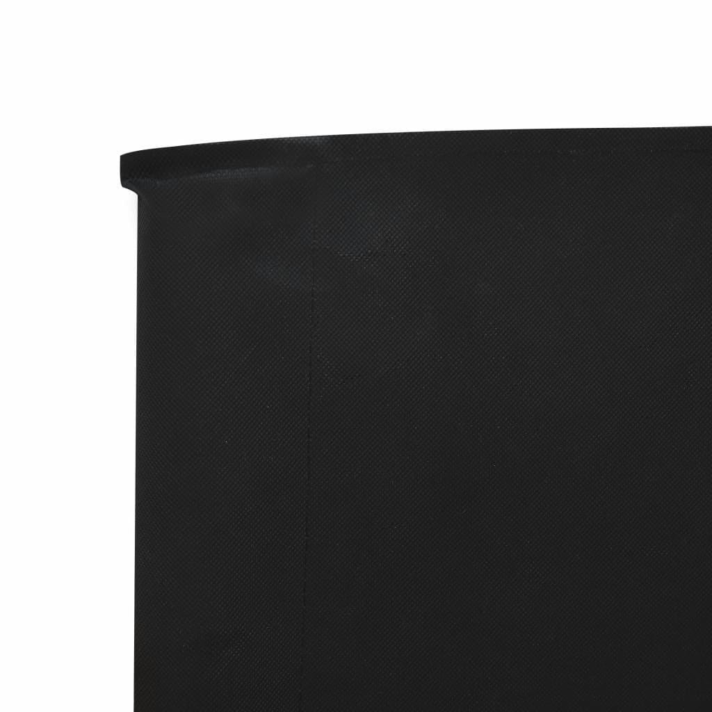 Windscherm 6-panelen 800x80 cm stof zwart