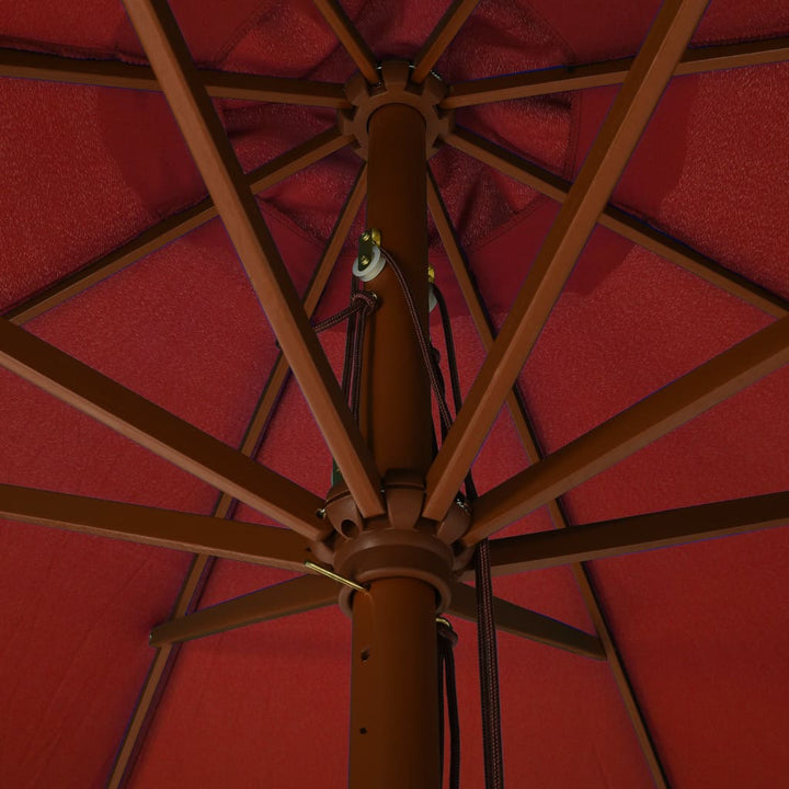 Parasol met houten paal 330 cm terracottakleurig