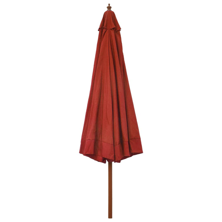 Parasol met houten paal 330 cm terracottakleurig