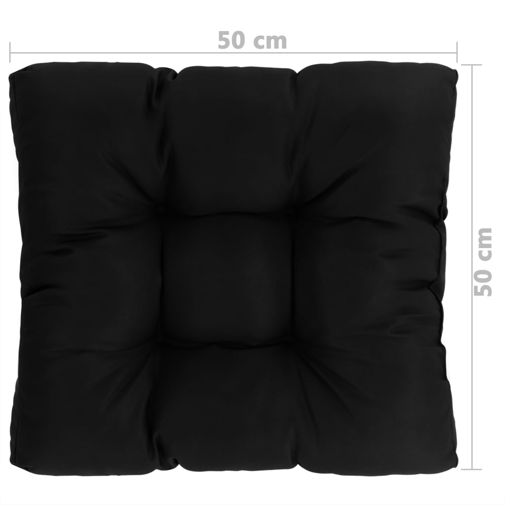 Tuinkussen 50x50x10 cm stof zwart