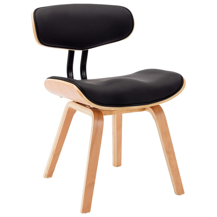 Eetkamerstoelen 4 st gebogen hout en kunstleer zwart