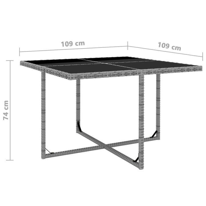 9-delige Tuinset met kussens poly rattan antraciet