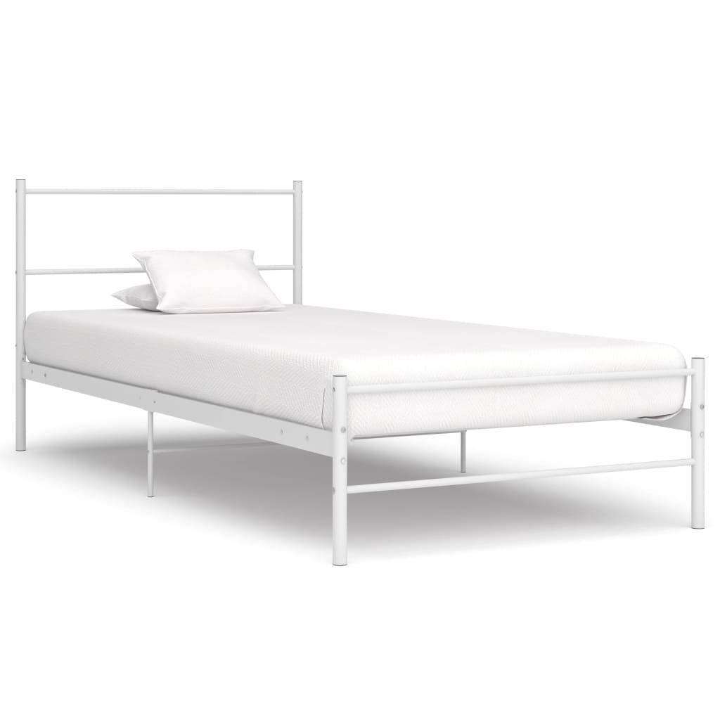 Bedframe metaal wit 100x200 cm