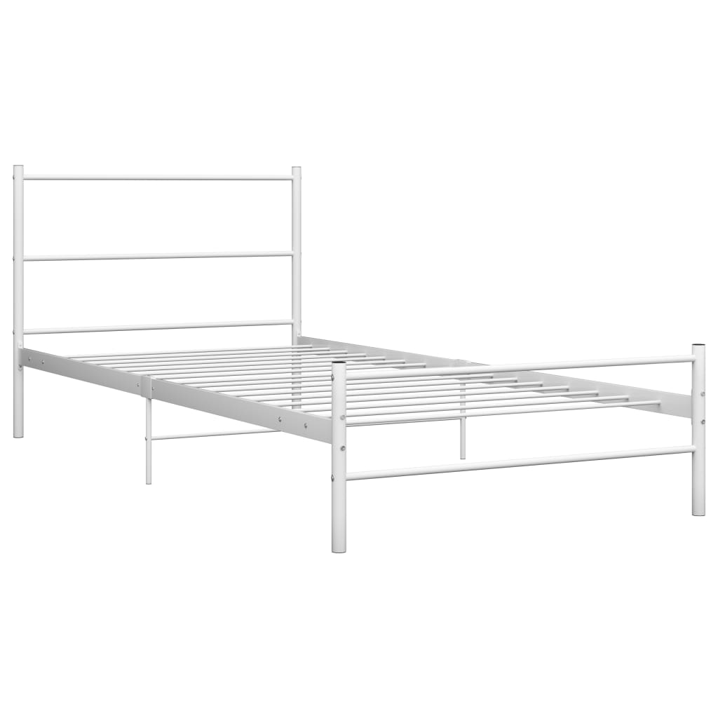 Bedframe metaal wit 100x200 cm