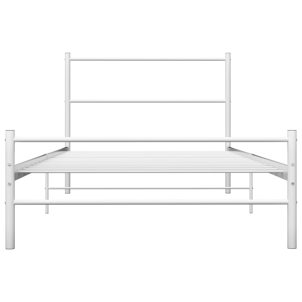 Bedframe metaal wit 100x200 cm