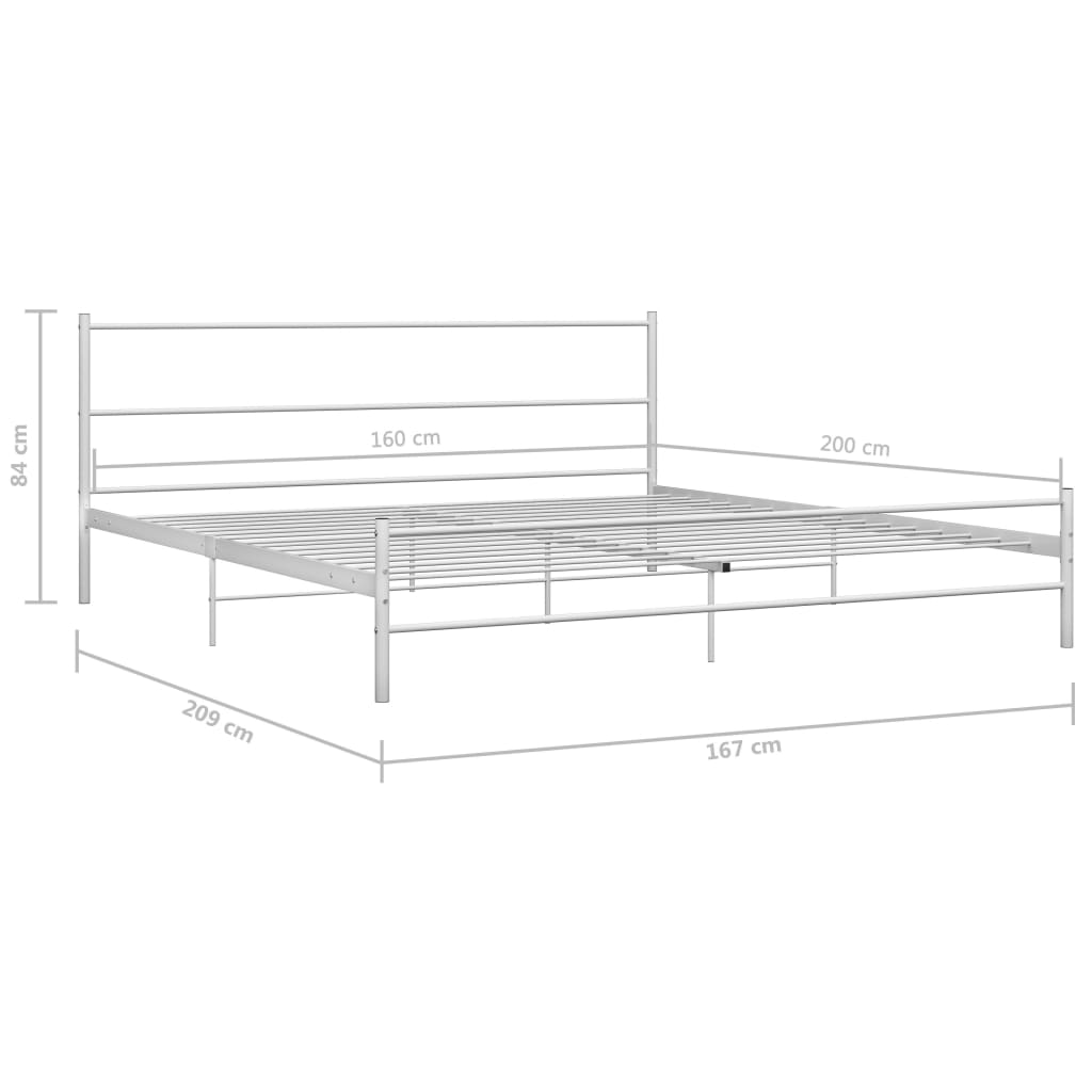 Bedframe metaal wit 160x200 cm