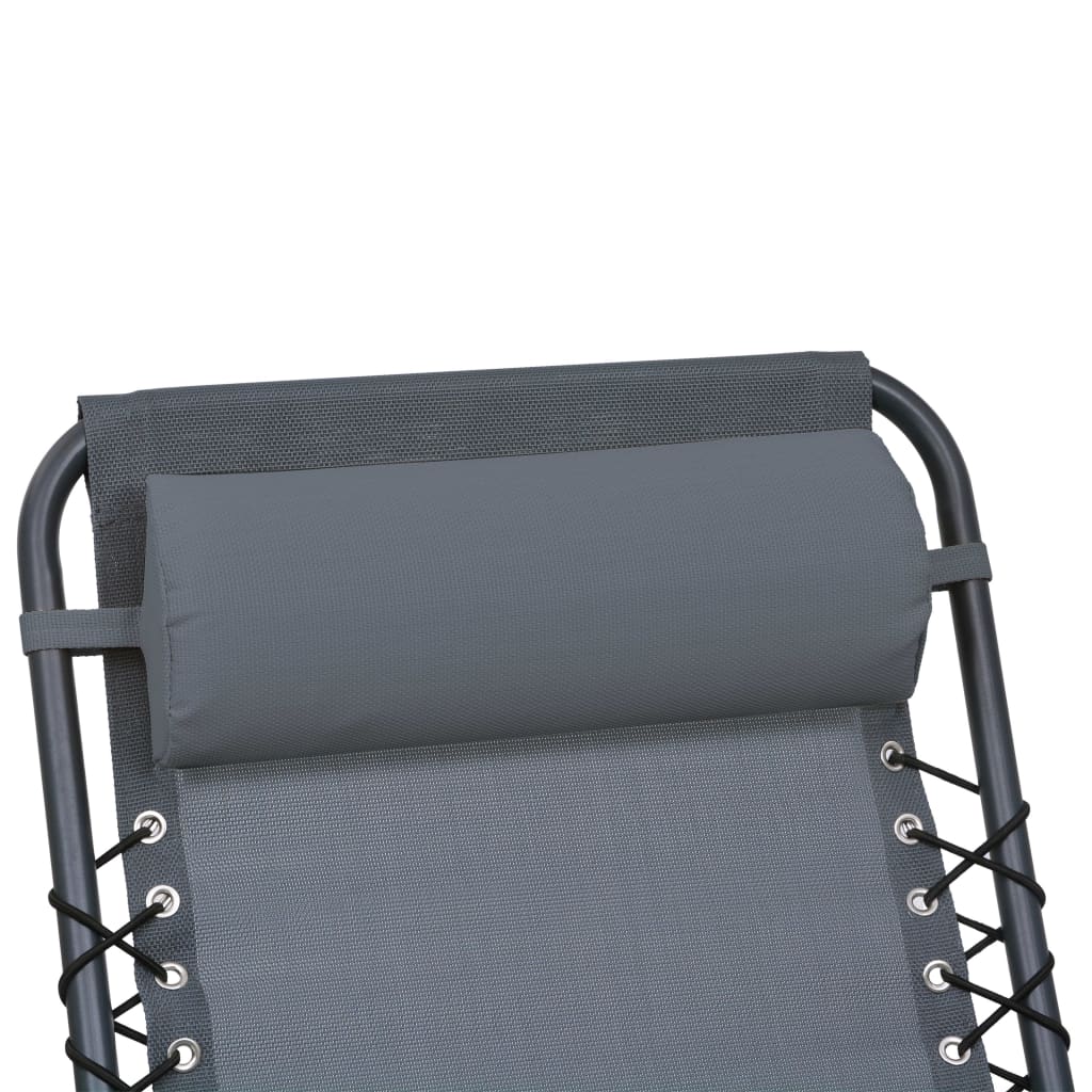 Hoofdsteun voor ligstoel 40x7,5x15 cm textileen grijs