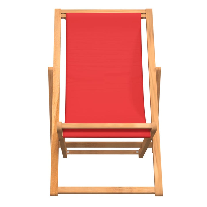 Strandstoel inklapbaar massief teakhout rood