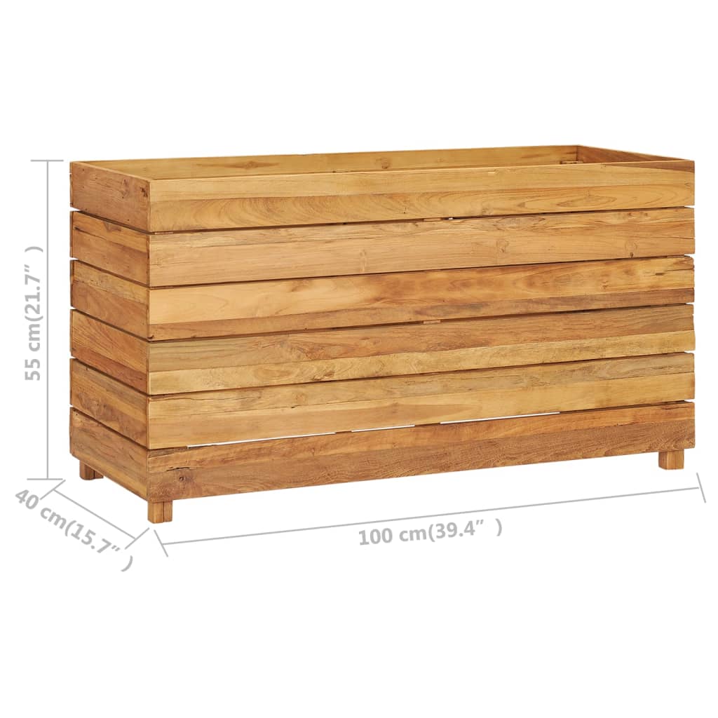 Plantenbak verhoogd 100x40x55 cm massief teakhout