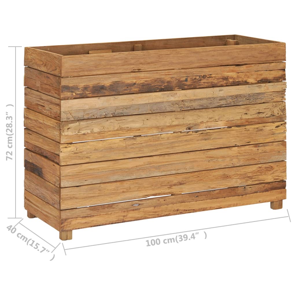 Plantenbak verhoogd 100x40x72 cm massief teakhout