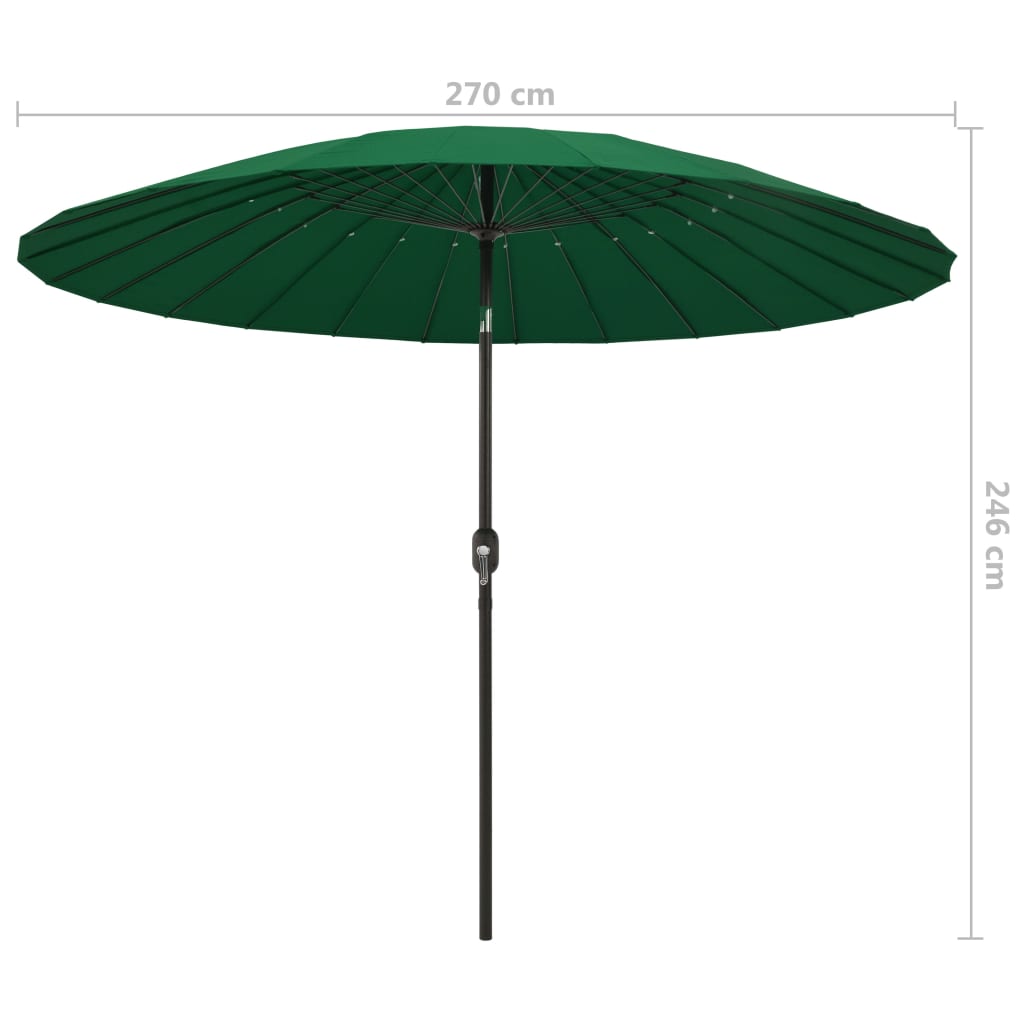 Parasol met aluminium paal 270 cm groen