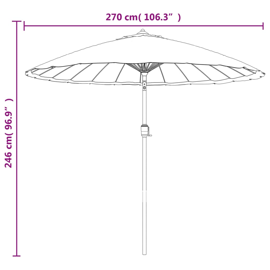 Parasol met aluminium paal 270 cm bordeauxrood
