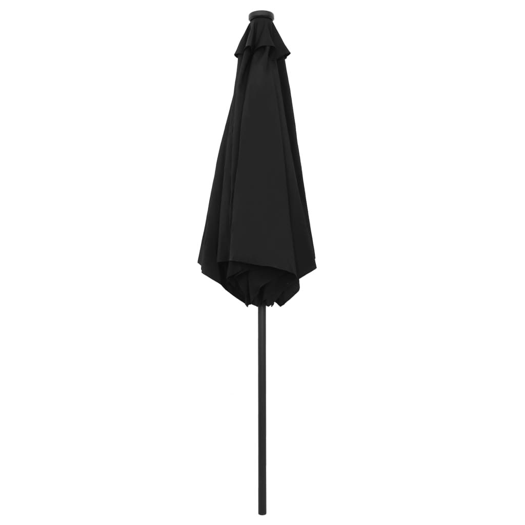 Parasol met LED-verlichting en aluminium paal 270 cm zwart