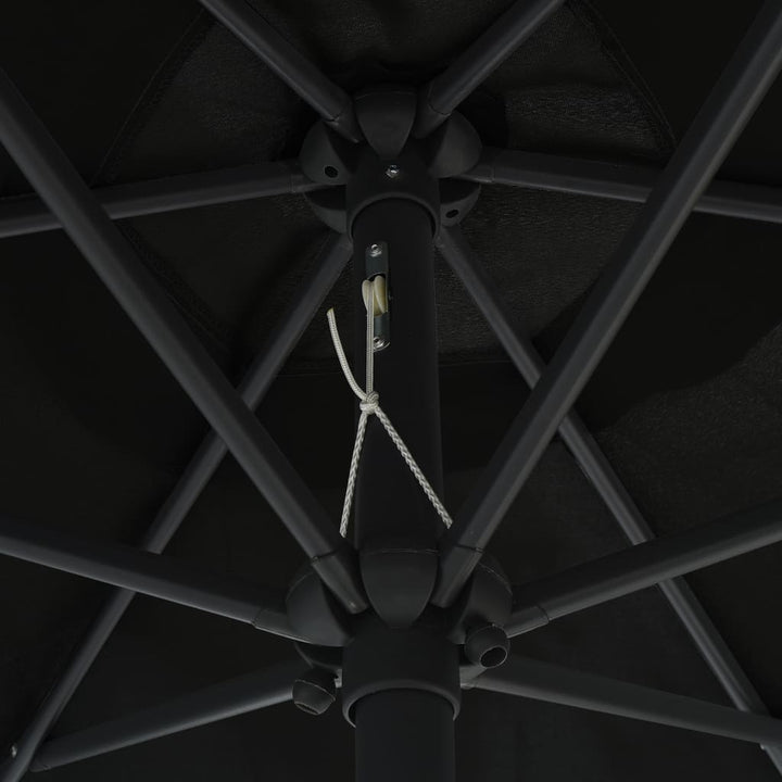 Parasol met LED-verlichting en aluminium paal 270 cm zwart