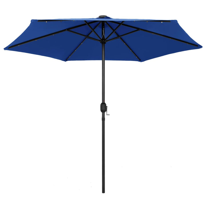 Parasol met LED-verlichting en aluminium paal 270 cm azuurblauw