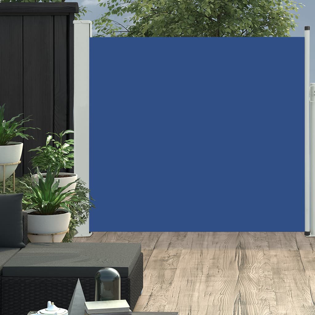 Tuinscherm uittrekbaar 170x300 cm blauw