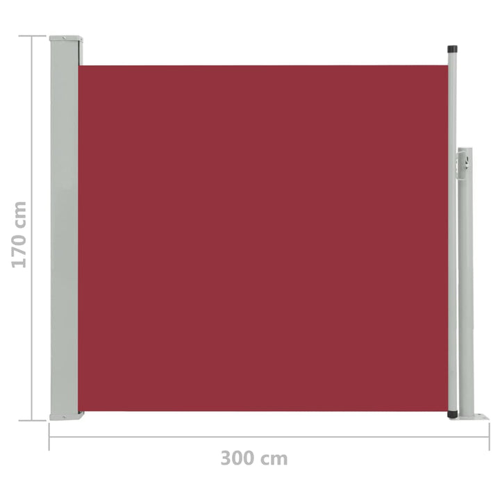 Tuinscherm uittrekbaar 170x300 cm rood