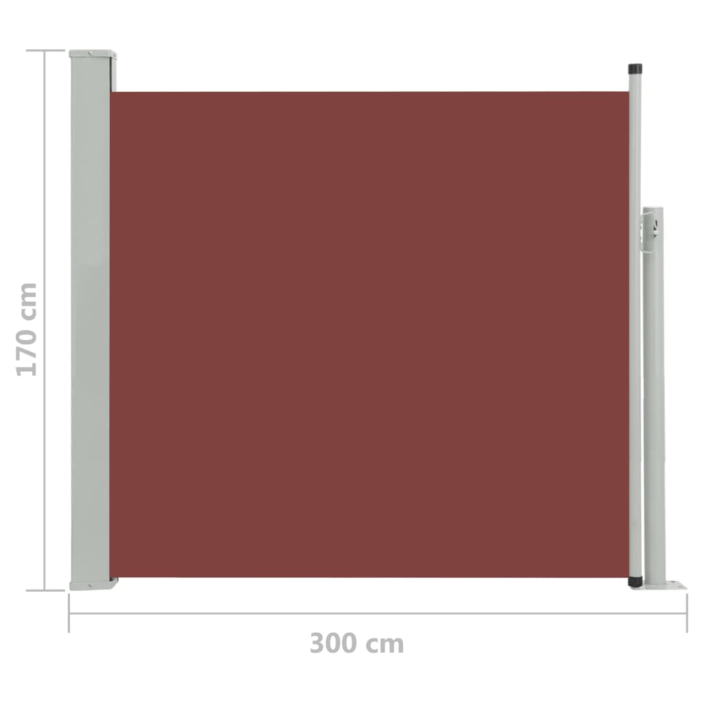 Tuinscherm uittrekbaar 170x300 cm bruin