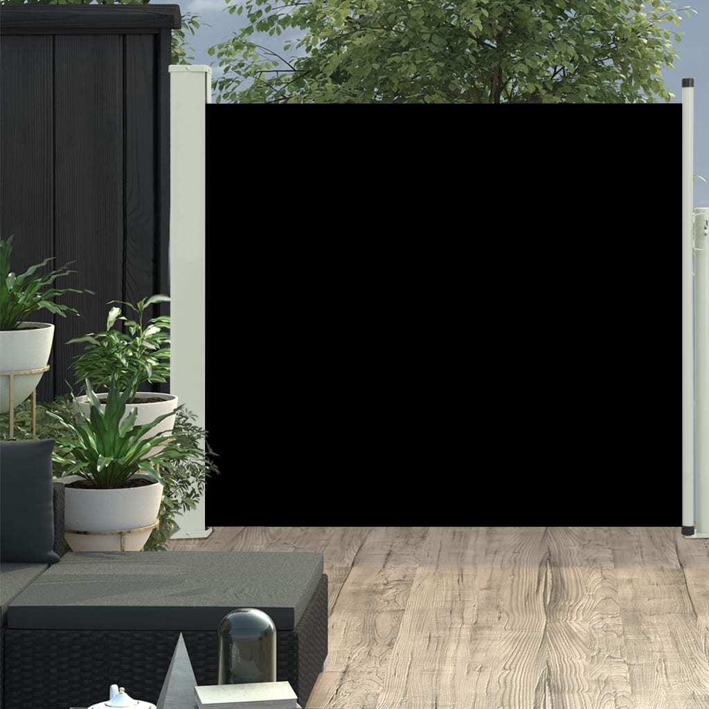 Tuinscherm uittrekbaar 100x300 cm zwart