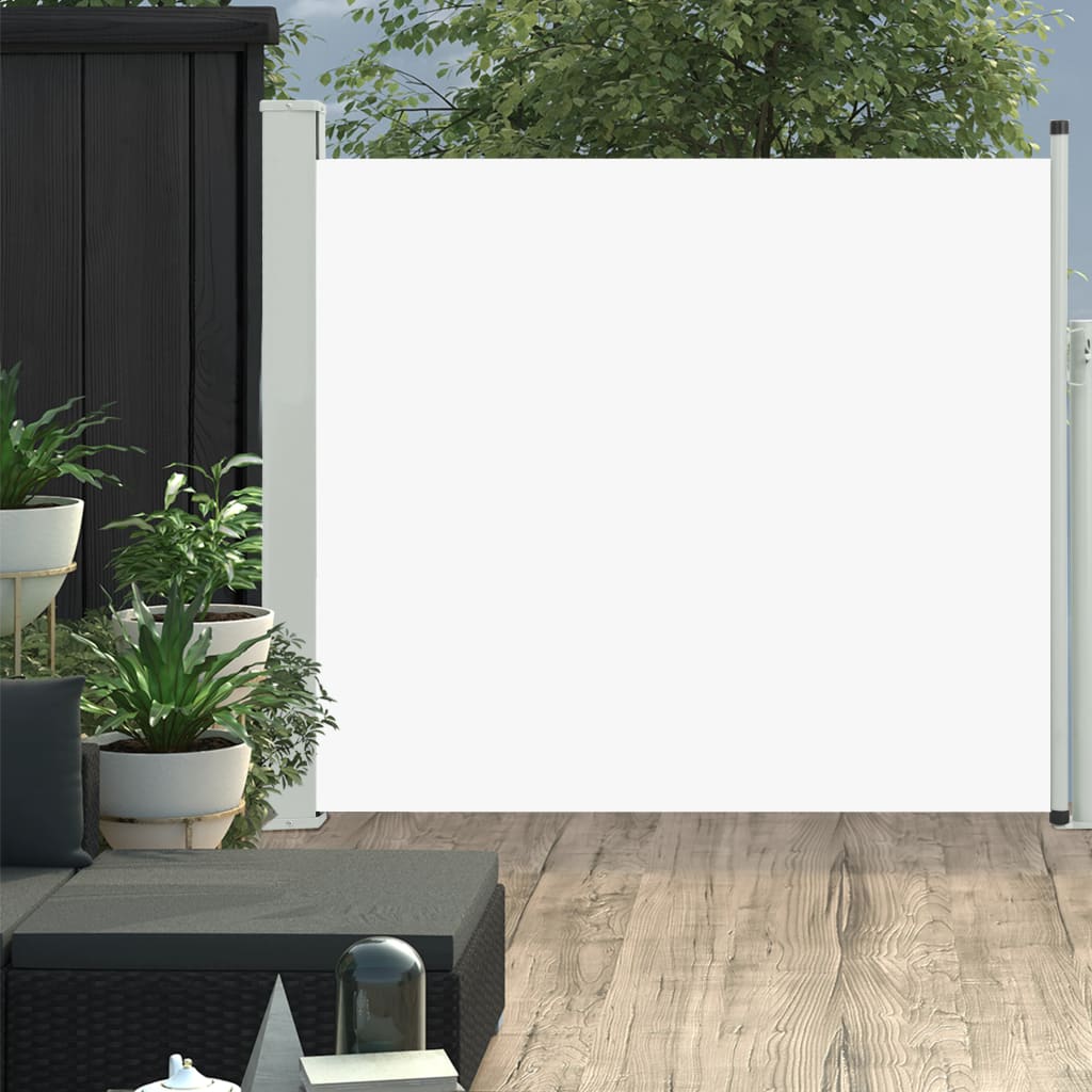 Tuinscherm uittrekbaar 100x300 cm crème