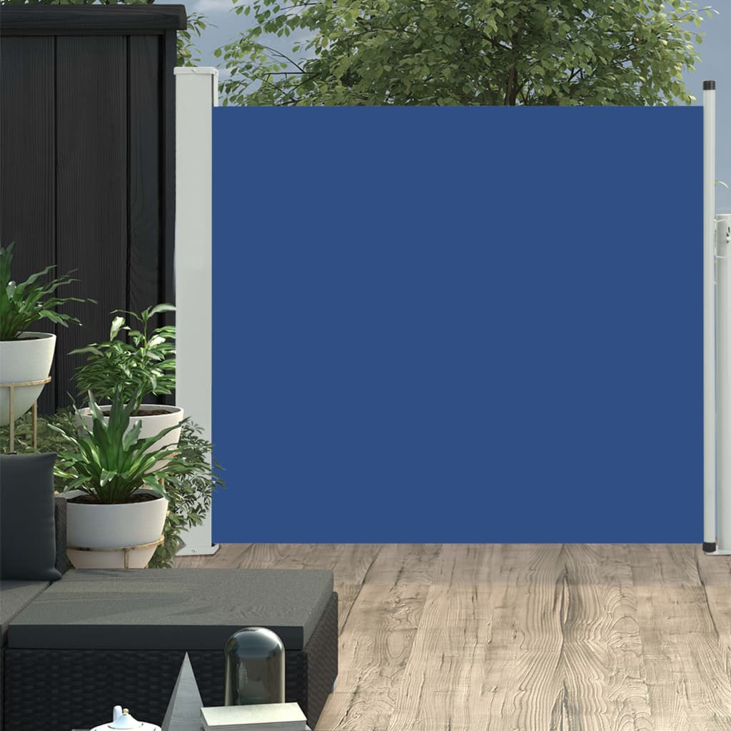 Tuinscherm uittrekbaar 100x300 cm blauw