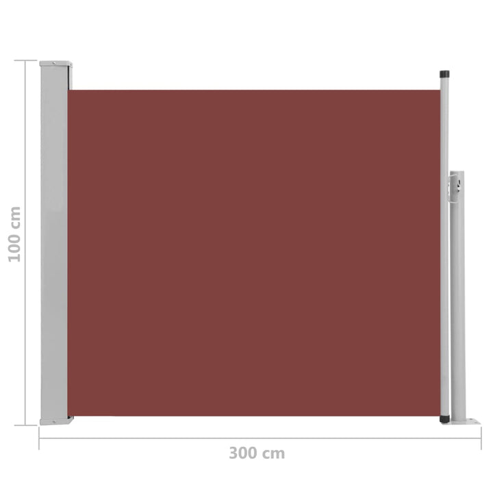 Tuinscherm uittrekbaar 100x300 cm bruin