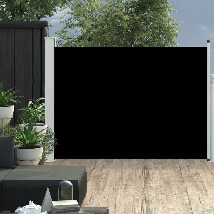 Tuinscherm uittrekbaar 100x500 cm zwart