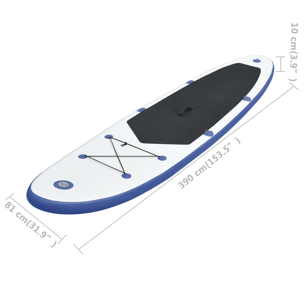 Stand Up Paddleboardset opblaasbaar blauw en wit