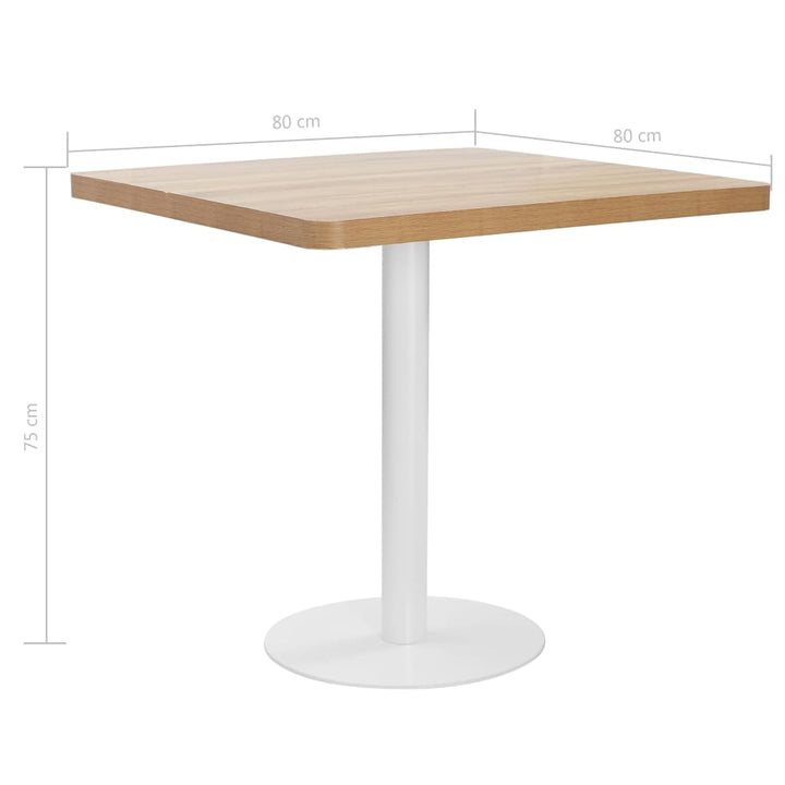 Bistrotafel 80x80 cm MDF lichtbruin