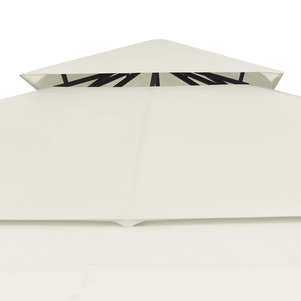 Prieel met uitschuifbare daken 180 g/m² 3x3x2,75 m crème