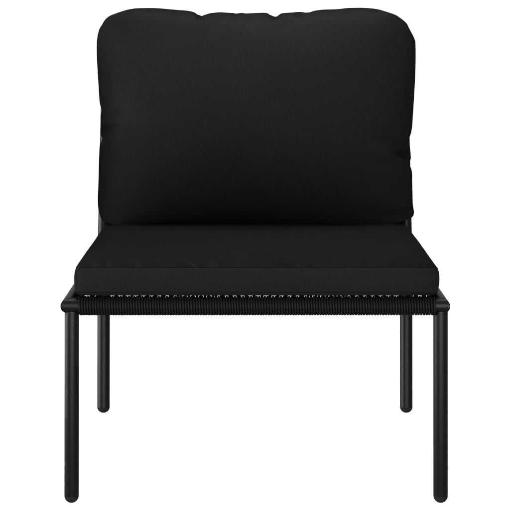 5-delige Loungeset met kussens PVC zwart