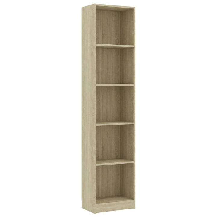 Boekenkast met 5 schappen 40x24x175 cm bewerkt hout sonoma eik