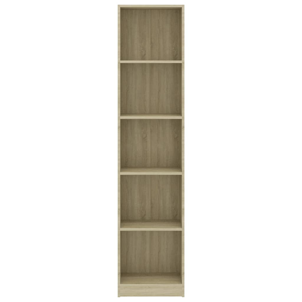 Boekenkast met 5 schappen 40x24x175 cm bewerkt hout sonoma eik