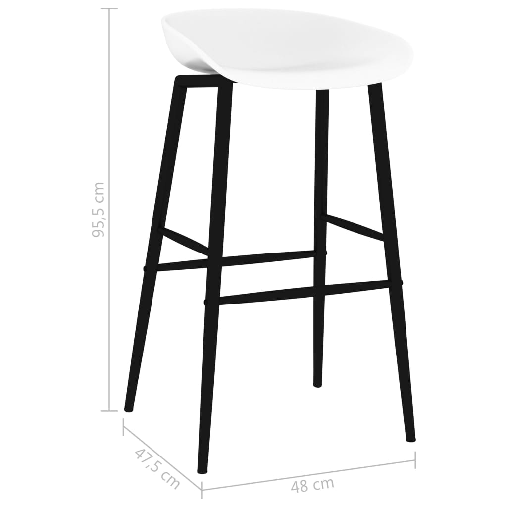 Barstoelen 4 st wit