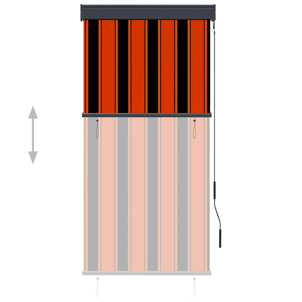 Rolgordijn voor buiten 80x250 cm oranje en bruin