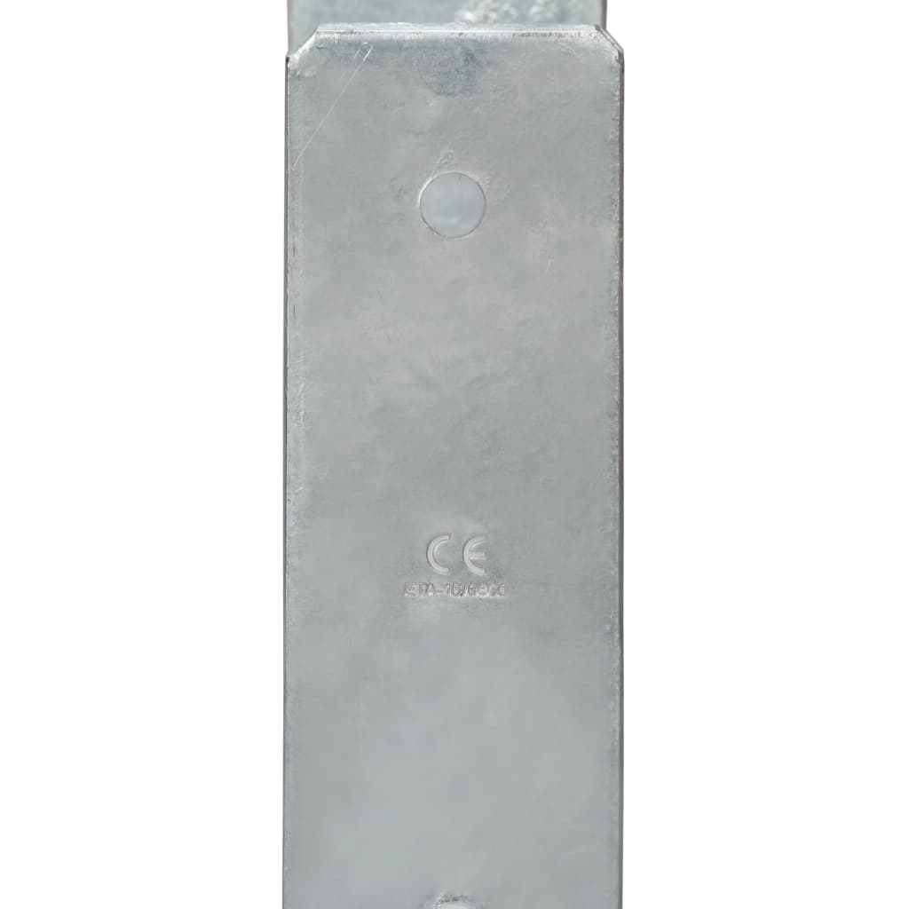 Grondankers 2 st 7x6x60 cm gegalvaniseerd staal zilverkleurig