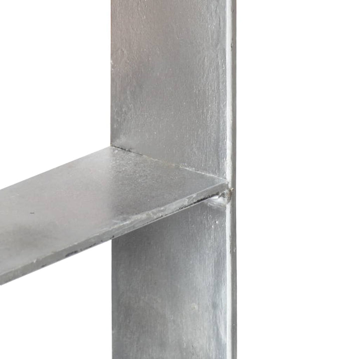 Grondankers 6 st 14x6x60 cm gegalvaniseerd staal zilverkleurig