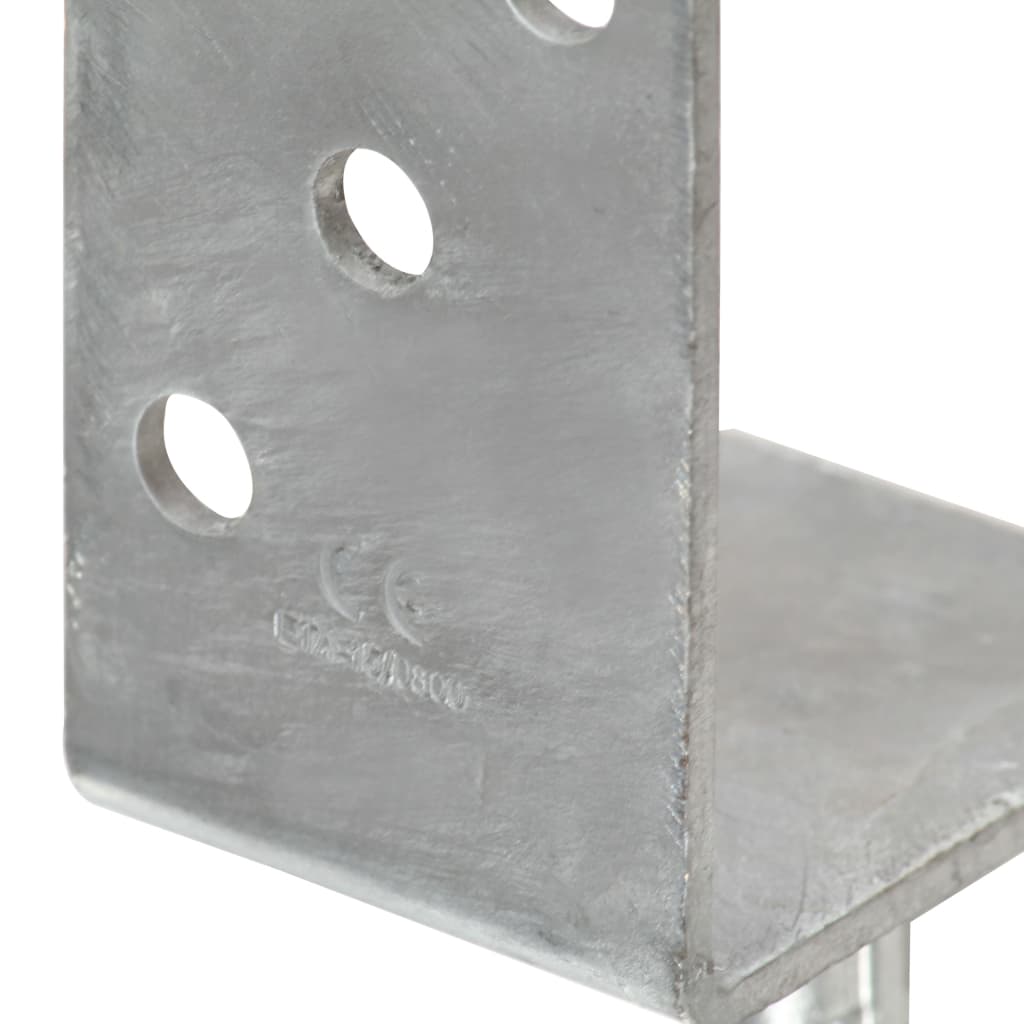 Grondankers 6 st 8x6x30 cm gegalvaniseerd staal zilverkleurig