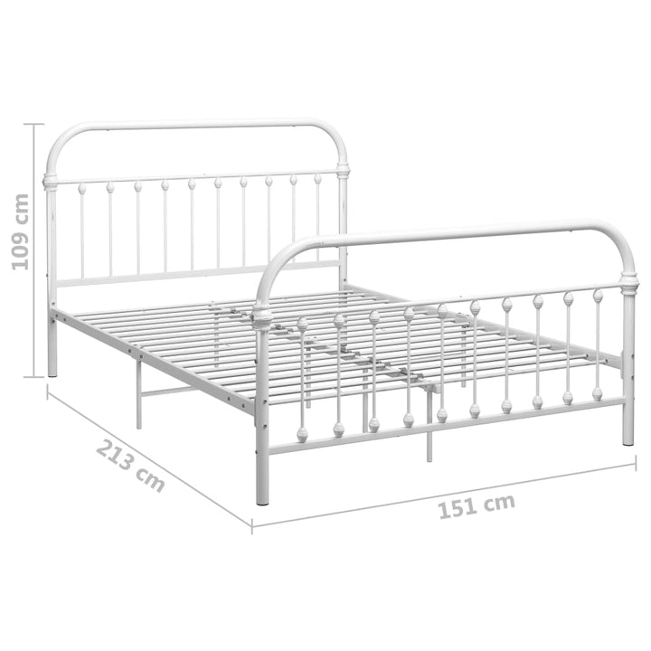 Bedframe metaal wit 140x200 cm