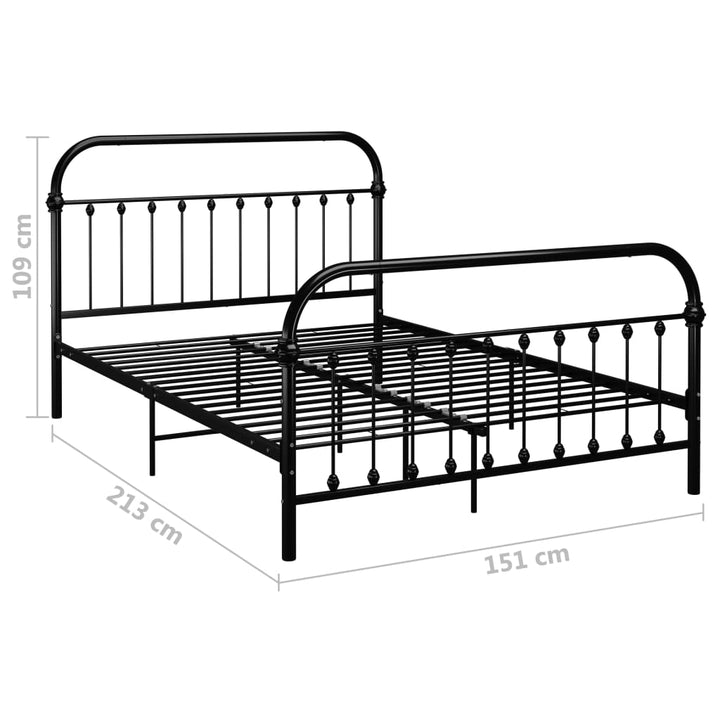 Bedframe metaal zwart 140x200 cm