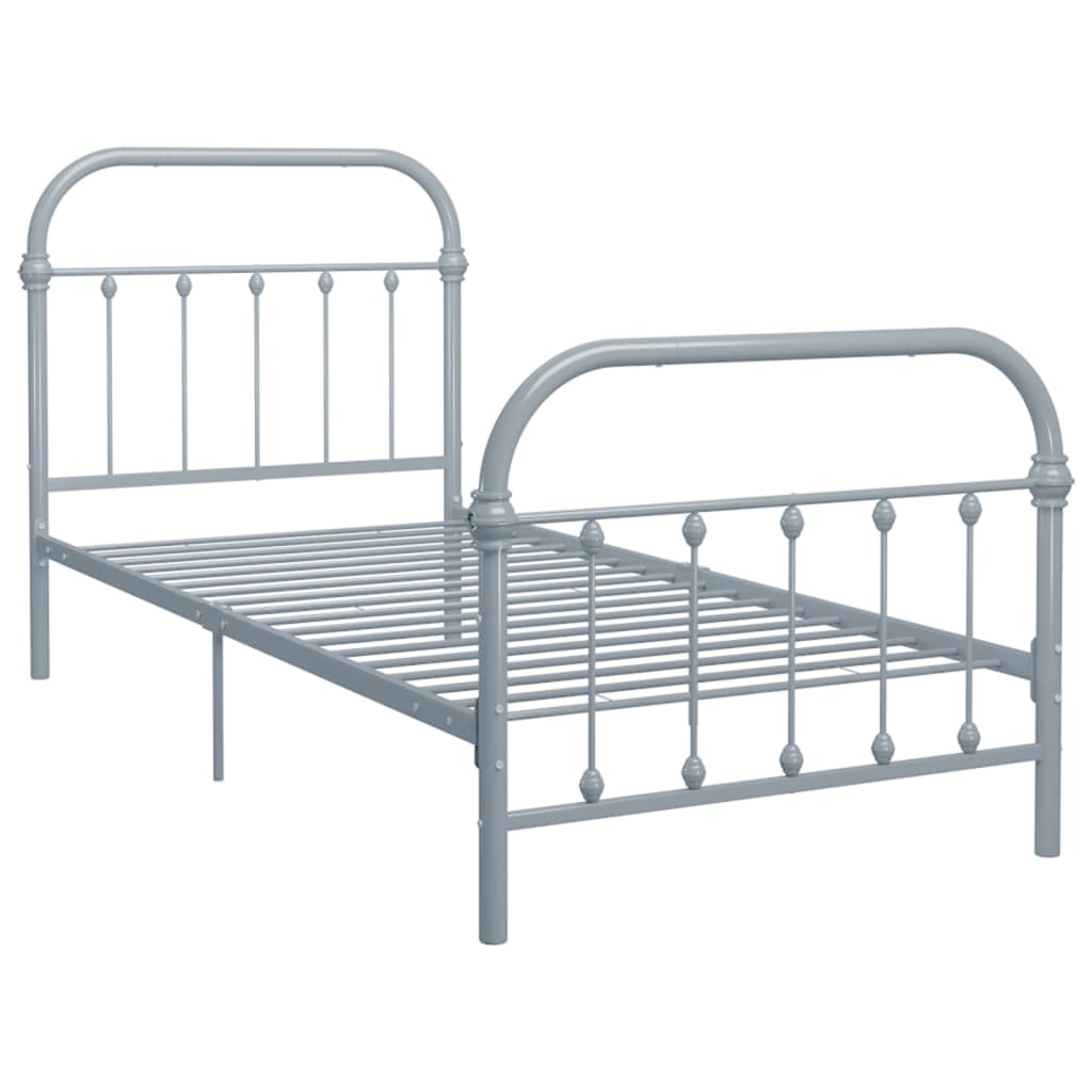 Bedframe metaal grijs 90x200 cm