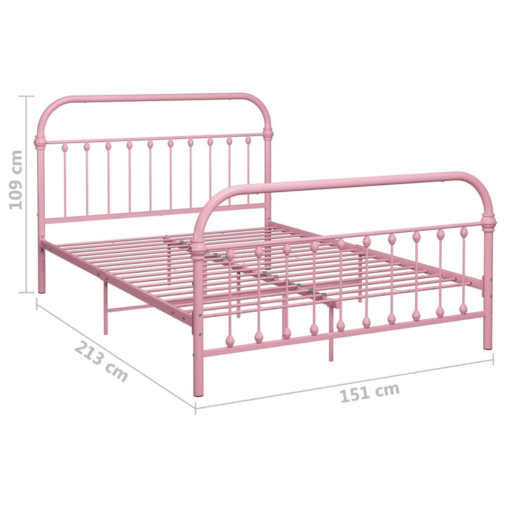 Bedframe metaal roze 140x200 cm