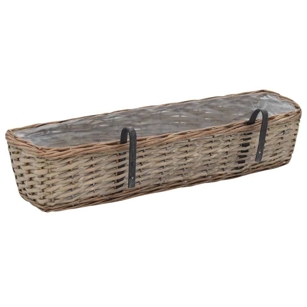 Balkonbakken 2 st 80 cm wicker met PE-voering