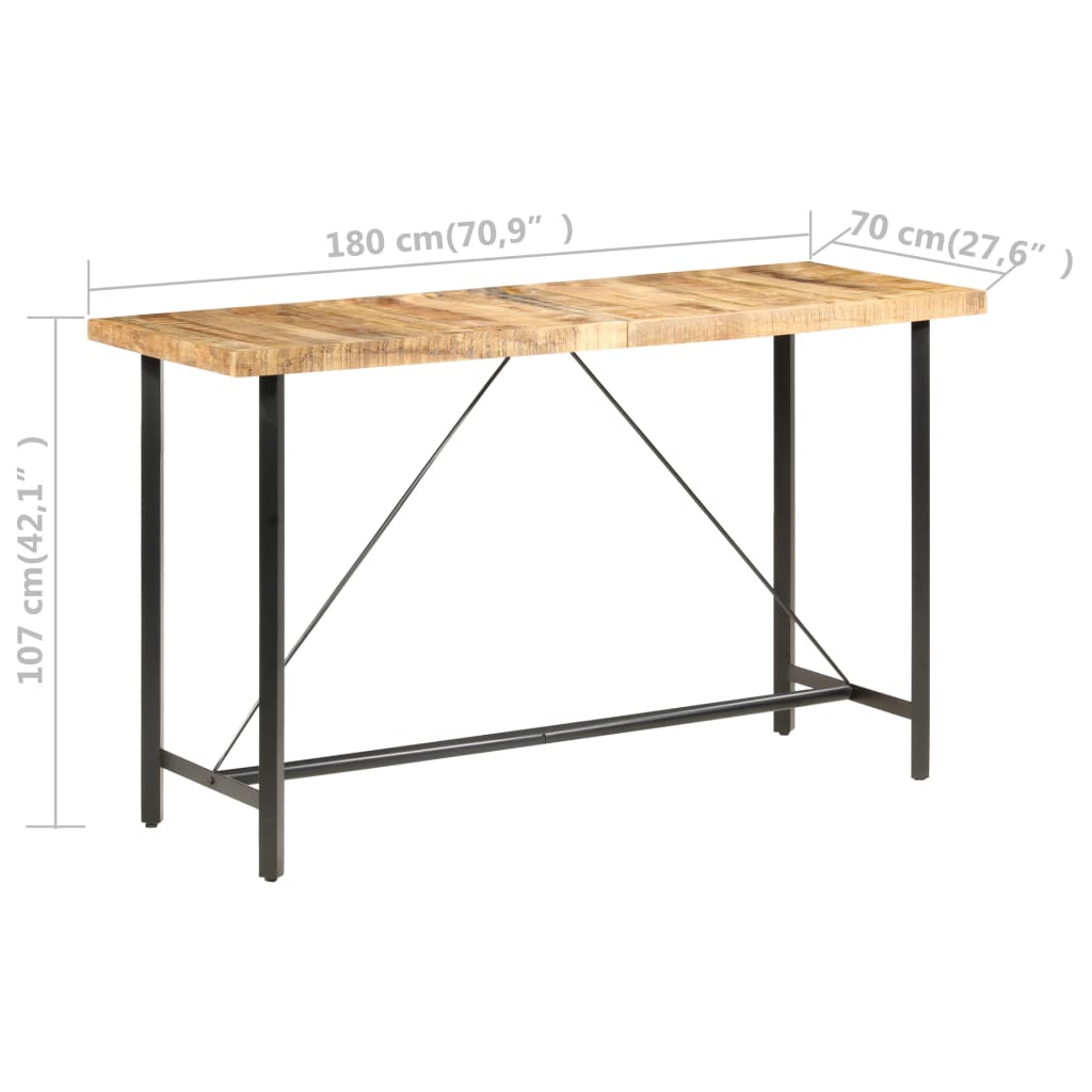 Bartafel 180x70x107 cm ruw mangohout