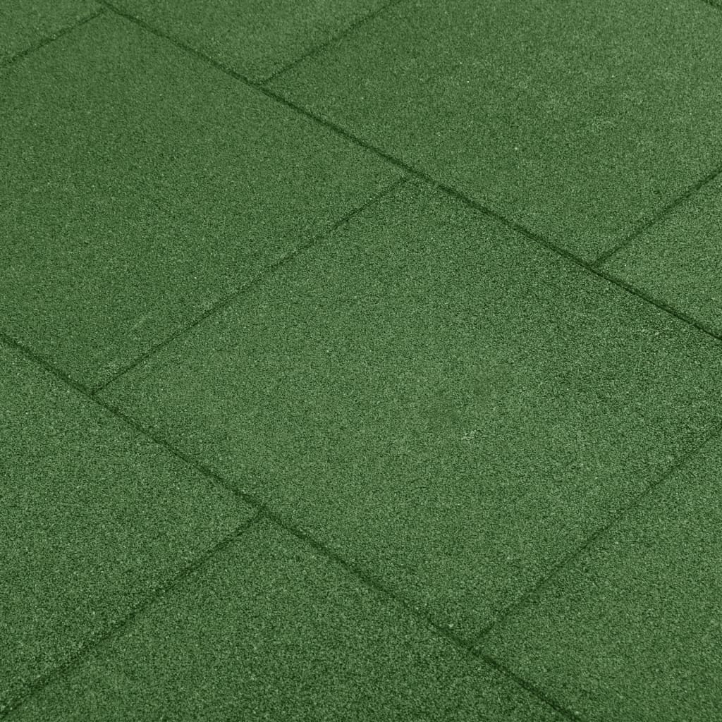 Valtegels 6 st 50x50x3 cm rubber groen