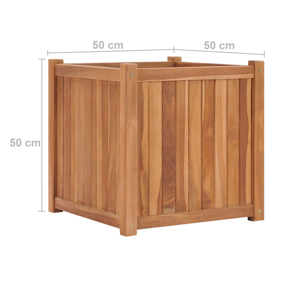 Plantenbak verhoogd 50x50x50 cm massief teakhout