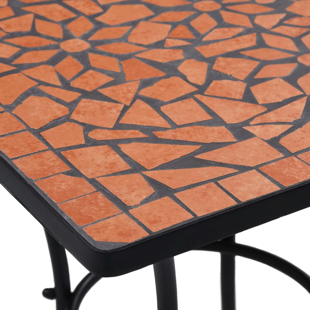 3-delige Bistroset mozaïek keramische tegel terracottakleurig