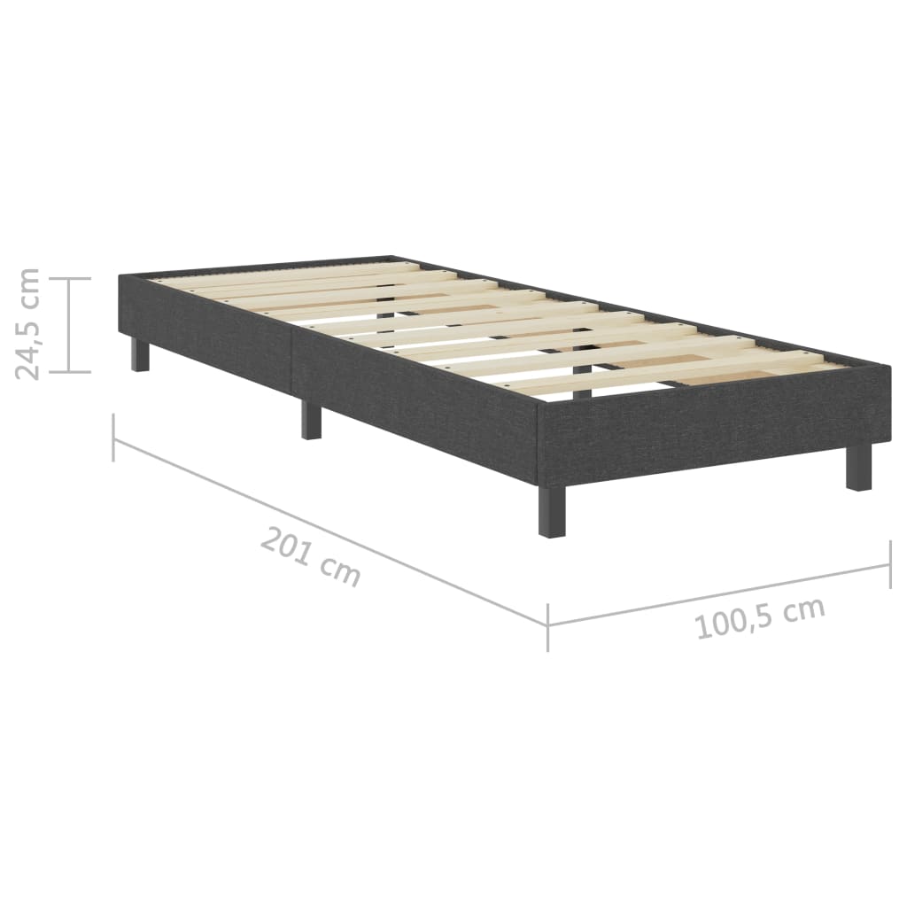 Boxspringframe stof grijs 100x200 cm