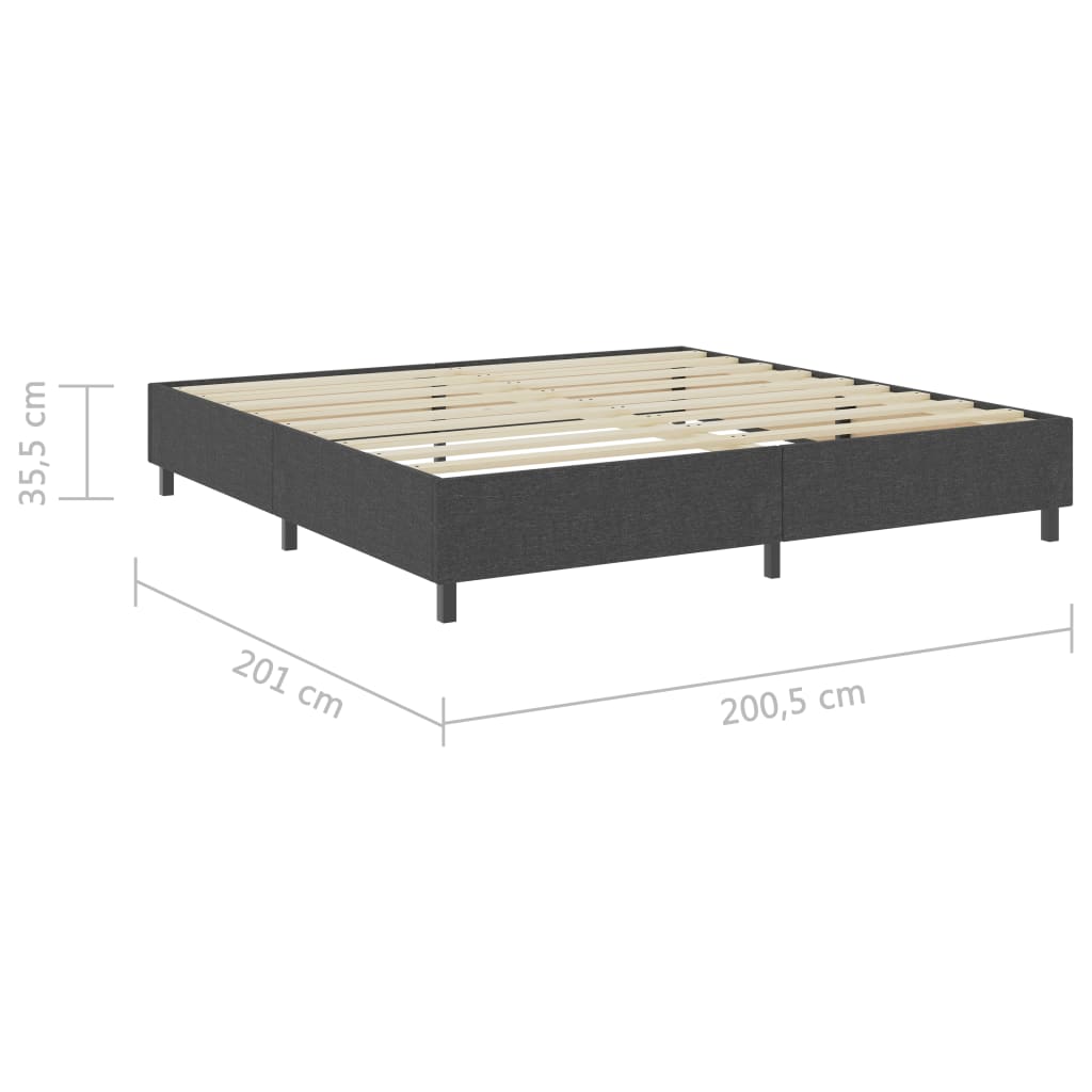 Bedframe stof grijs 200x200 cm