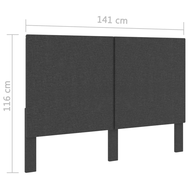 Hoofdbord 140x200 stof donkergrijs